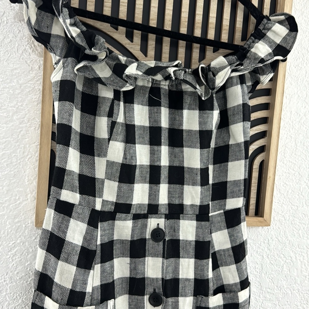 Reformation Womens Plaid Hattie
Dress Black White 100% Linen Size ... like new - Picture 3 of 3
